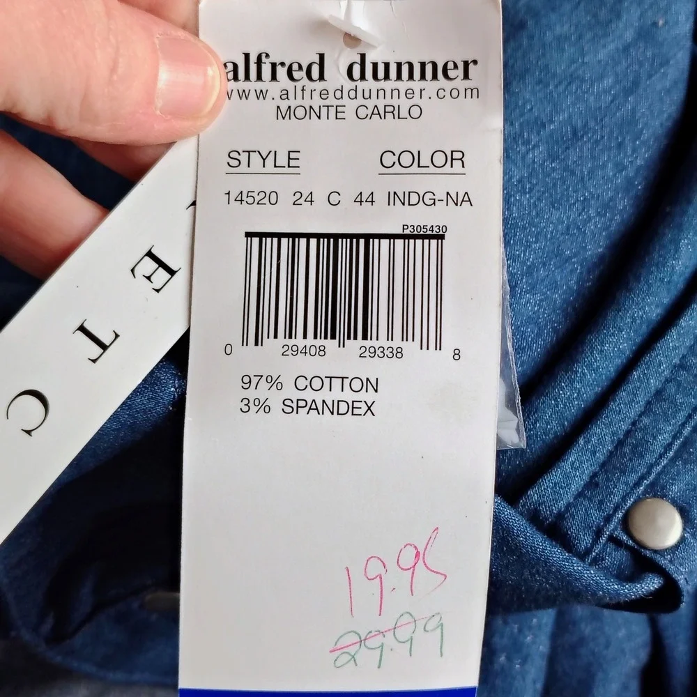 Alfred Dunner Monte Carlo Indigo Stretch Denim Midi Skirt Size 16 - Picture 6 of 7